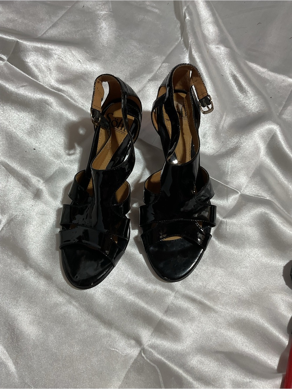 Women’s Black Patent Strappy Heeled Sandals - Classic Evening Shoe